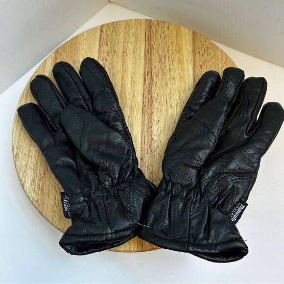 Thinsulate Men’s Leather Lines Winter Gloves - Picture 3 of 6